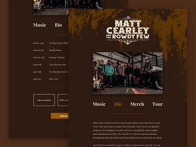 MC&RF Website Design & Development band country homepage music musician playlist radio rebel texas country music ui uiux website website design