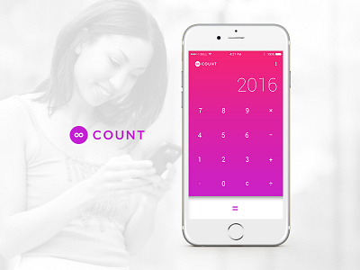 Count Calculator App app calculator count design keyboard math mockup numbers pink purple ui ux