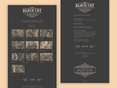 Tattoo Website Redesign black cat clean hawaii landing page mobile redesign responsive tattoo tattoo artist ui website website design