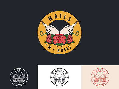 Nails.N.Roses branding guns guns and roses hand logotype mexico nails rose ryan lectr tabasco villahermosa