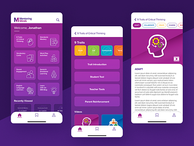 Educator Resource App concept educator k 12 mobile app mobile design purple school teacher