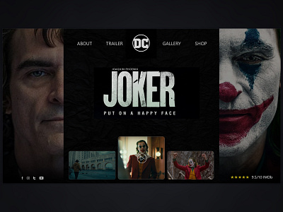 Joker 2019 adobexd dccomics joker landing page movie ui design uiux ux concept warner bros web design web design concept