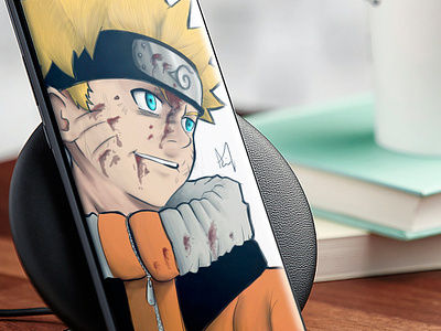 Naruto Drawn on Phone