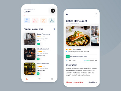Restaurants Occupancy App application clean ui figma interface minimalist mobile app restaurant ui ux
