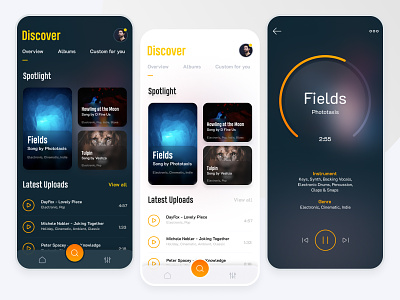 Music Library App application concept figma interface music app music library music player music store ui ux