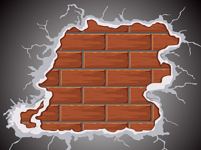 Crack Wall Vector Graphic