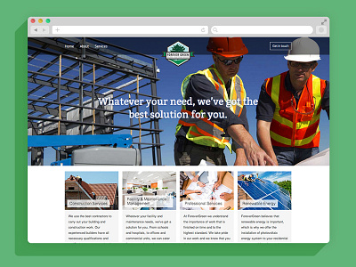 Forever Green website building construction css design green homepage html landing page web web design website