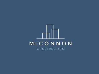 McConnon Construction - Concept 2 blue branding building construction logo spanner wrench