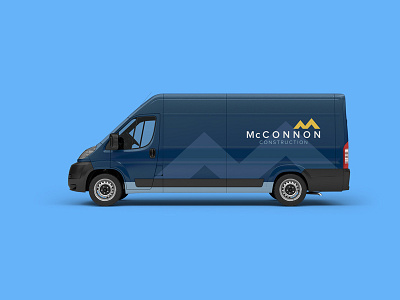 McConnon Construction - Vehicle Wrap blue brand branding construction design logo van vehicle vinyl wrap yellow