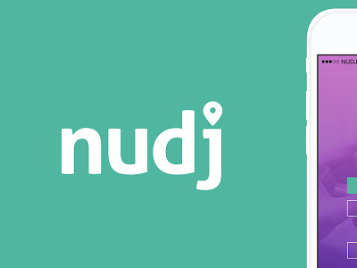 Nudj - Promo Gfx app branding green ios iphone logo mobile notification purple sign in