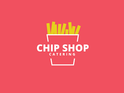 Chip Shop Catering (WIP) brand chip design fast food fries illustration line logo outline red wip
