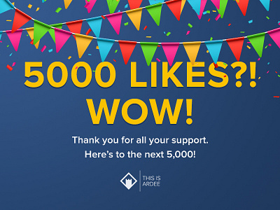 5000 Likes blue celebration design facebook graphic ireland likes louth promo social yellow