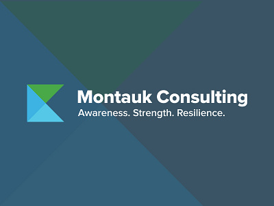 Montauk Consulting brand branding design flat green icon logo minimal type typography yellow
