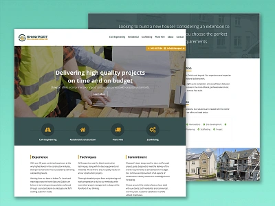 Shawport website brochure website civil construction css design designer graphic design green html ireland irish ui web web design website yellow