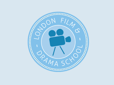 Film & Drama School #3 badge blue camera circle circular drama film logo logomark