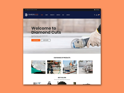 DiamondCuts.ie blue css design e-commerce freelance html orange shop store video web web design webdesign website website design wordpress