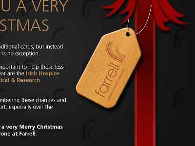 Christmas Card - Wooden Tag black brown card charity christmas ireland manufacturer present red wood wooden xmas