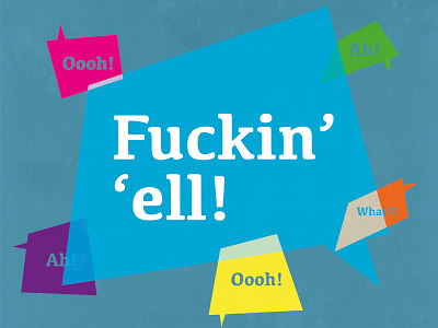 Father Ted - 'F*ckin 'ell!' blue father ted geometric illustrator ireland irish minimal minimalist personal poster quote rude swear swearing television tv