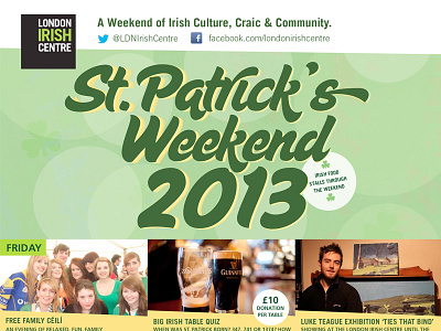 St. Patrick's Weekend - Event Poster (final) concert event festival fun green happy holiday ireland irish poster st patrick yellow