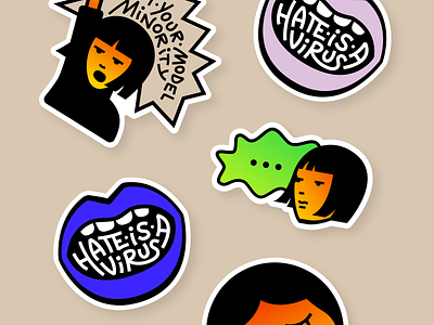Stickers hateisavirus stickers stopaapihate stopasianhate