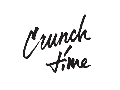 Crunch Time handwritten type typography