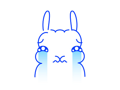 Teary bunny emoji face sad tears