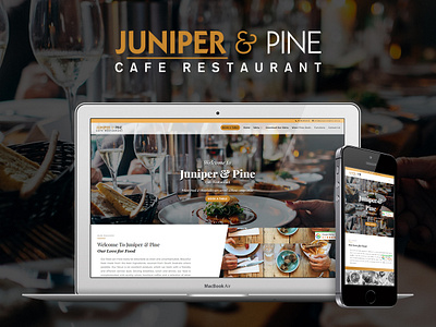 01 Juniper Pine banner cafe cafe logo development flyer design redesign restaurant revamp uiux website website builder