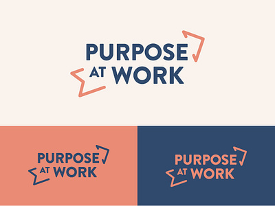 Purpose at Work logo arrow logo arrows branding colour palette design icon illustration logo typography visual identity