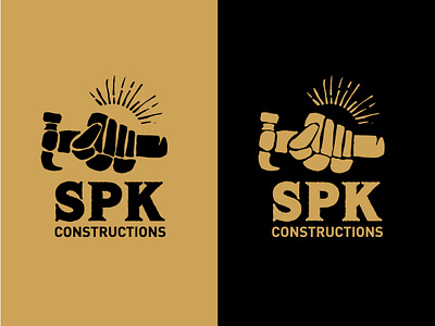 SPK Construction unused logo branding builders construction logo hammer handlettering handmade illustration logo mark visual identity