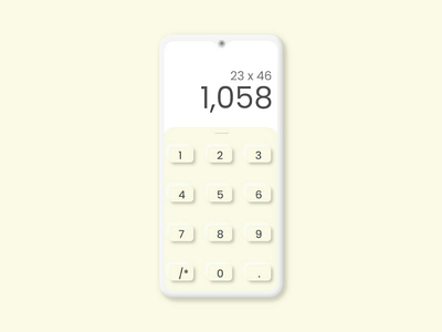 Neomorphic calculator app calculator mockup neomorphic ui uidesign