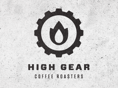 High Gear Coffee Roasters design icon logo texture typography