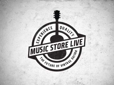Music Store Live Logo 2 badge brand logo music retro vintage