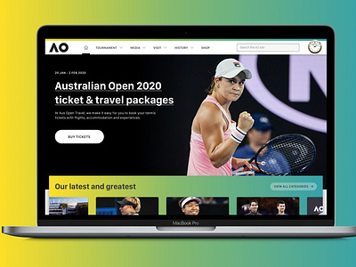 Australian Open Home Page Website Concept