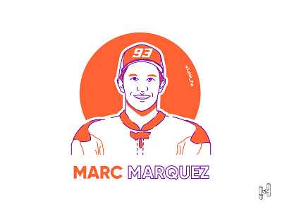 marc marquez in portrait minimalist line art avatar design face fanart fiverr flat illustration line art minimalist portrait vector