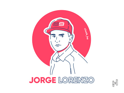 jorge lorenzo in portrait minimalist line art