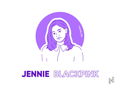 jennie blackpink in minimalist line art vector portrait face flat line art minimalist portrait vector