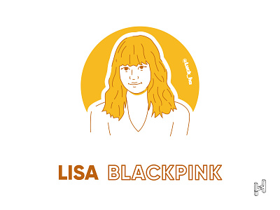 Lisa blackpink in minimalist line art portrait vector blackpink flat k pop korean line art minimalist portrait vector