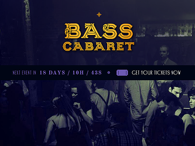 Bass Cabaret Logo & Website Header 1920s art deco burlesque cabaret identity logo ornate serif