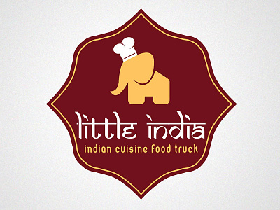 Little India checf cook cuisine elephant food truck identity india indian logo