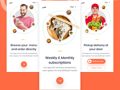 Splash Screens For Caterfood Mobile Application app design graphic design ui ux vector