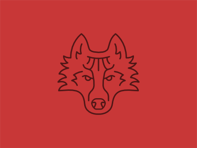 Wolf head icon line linework wolf