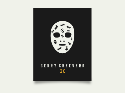 Cheevers boston bruins cheevers gerry mask old poster stitches