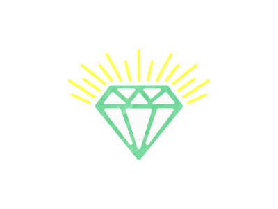 Diamond burst diamond green icon round shine sparkle yellow