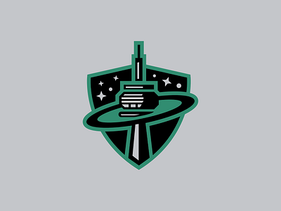 Toronto Planets / Day 7 / August Rebranding Project cn tower hockey logo planets roller hockey shield sportsbranding stars toronto