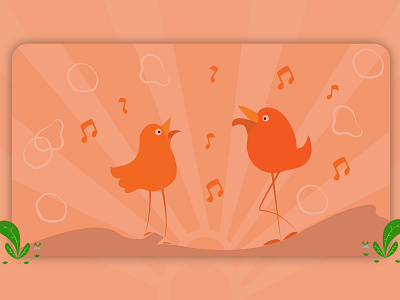 web banner theme -Singing bird - for fatmonk studio design illustration minimal ui vector web