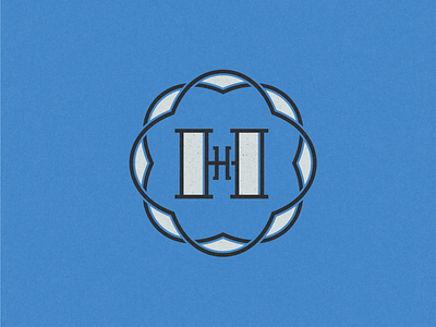 H&H badge badge design custom type gritty logo monogram retro