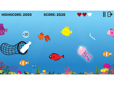 Game frame - Plastic Current current design game art game design globalwarming illustration ocean plastic vector