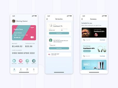 Wallet app design promotions vouchers