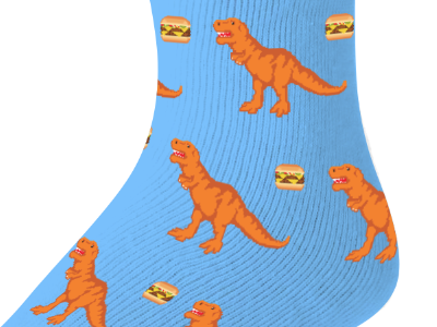 T-Rex Burger Sock burger design dinosaur graphic merch sock t rex