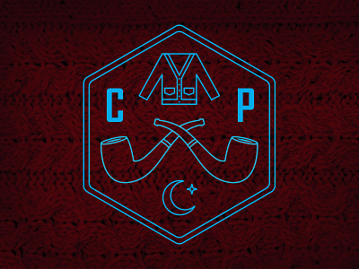 Cardigan & Pipe Night badge cardigan dudes fun identity illustration logo night pipe
